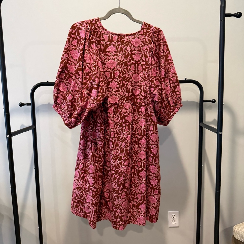 Universal Thread Pink and Burgundy Floral Dress - Picture 6 of 6